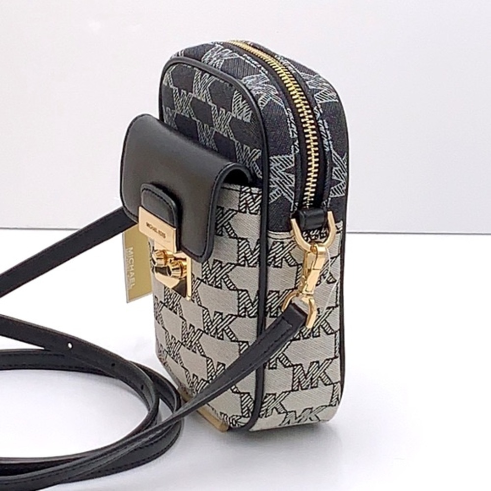Michael Kors Sloan Editor Small Phone Logo Jacquard Crossbody Black Multi - Picture 16 of 16